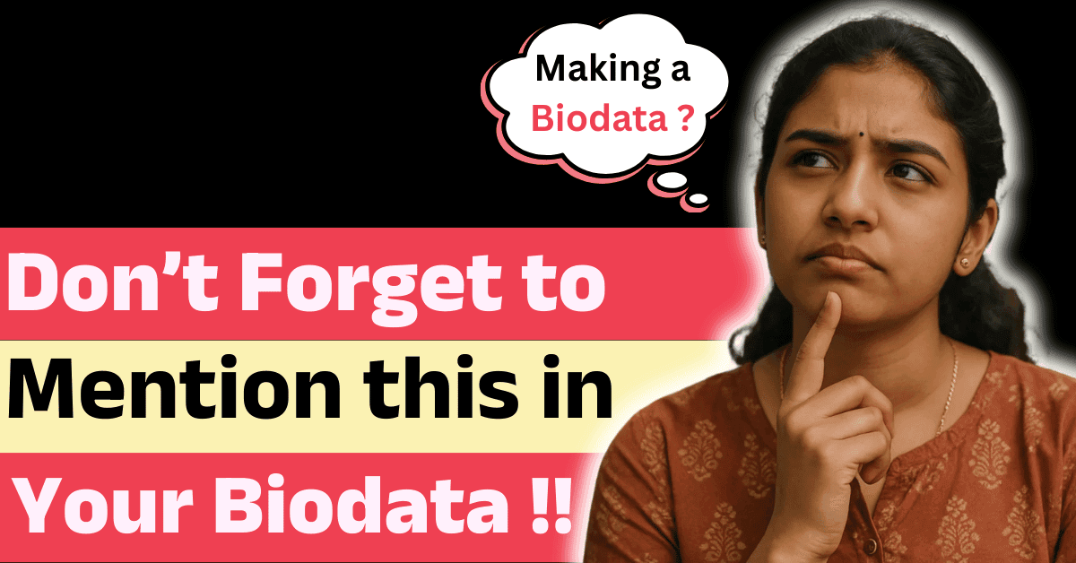 What Details Should be given in Marriage Biodata ?